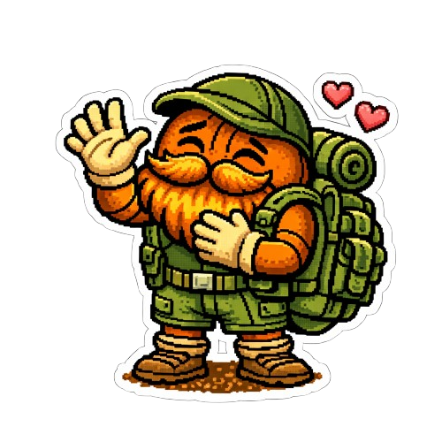 A Hiking Hooper mascot with hearts